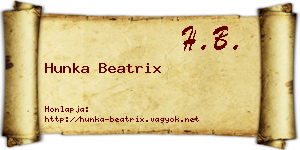 Hunka Beatrix névjegykártya
